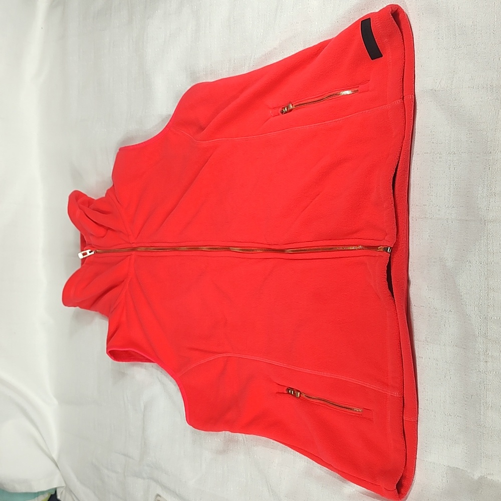 Calvin Klein Performance Orange Coral Zip Up Polyester Vest with Collar Size 1X